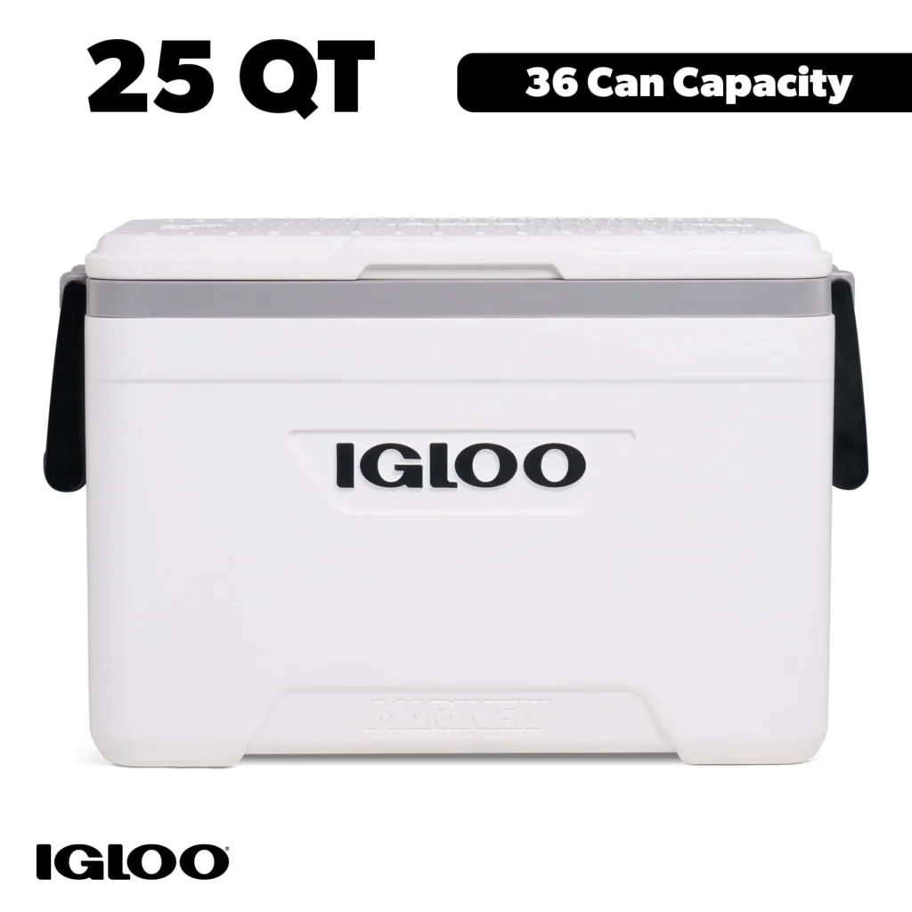 Igloo Laguna 28 QT Hard Sided Cooler – Aqua Blue & White β close-up detail of design and finish