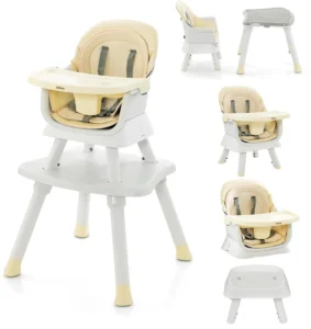 INFANS 8 1 Baby High Chair Convertible Highchair Babies Toddlers Infant Dining Booster Seat Building Block Table Kids Stool Table Chair Set Removable