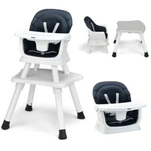 INFANS 8 1 Baby High Chair Convertible Highchair Babies Toddlers Infant Dining Booster Seat Building Block Table Kids Stool Table Chair Set Removable