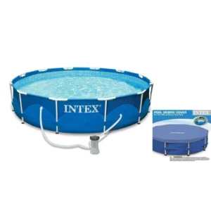 Intex 10ft x 30in Metal Frame Above Ground Swimming Pool Set with Filter Pump