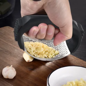 JEEXI Garlic Press Set Stainless Steel Mincer Premium Crusher Peeler Brush Set Professional Grade Easy Clean Dishwasher Safe Rust proof