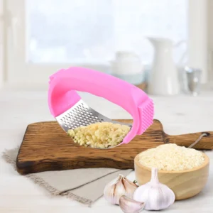 JEEXI Garlic Press Set Stainless Steel Mincer Premium Crusher Peeler Brush Set Professional Grade Easy Clean Dishwasher Safe Rust proof