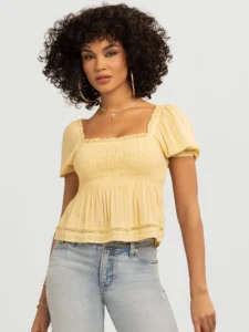 Jessica Simpson Women s Waverly Smocked Top Sizes XS XL