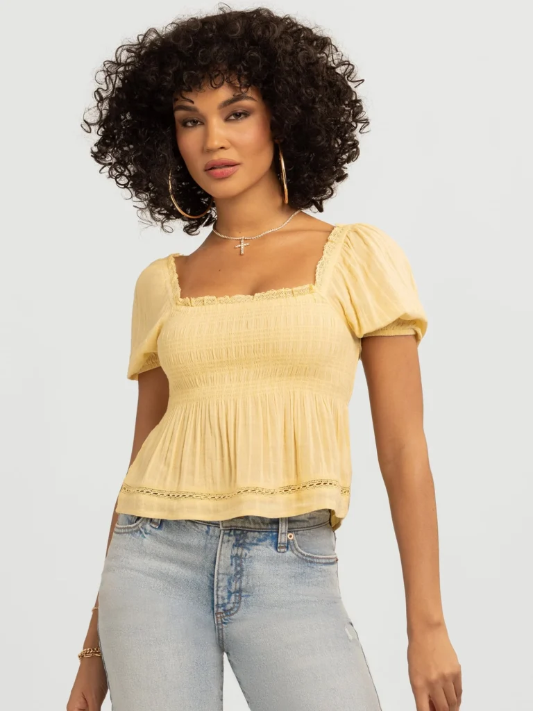 Jessica Simpson Women s Waverly Smocked Top Sizes XS XL