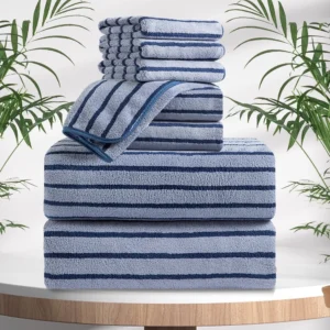 Jessy Home 2 Pack Navy Blue Corn Grain Hand Towels Set