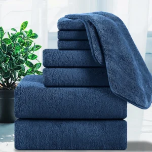 Jessy Home 2 Pack Navy Blue Corn Grain Hand Towels Set