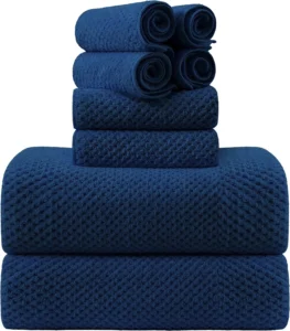 Jessy Home 2 Pack Navy Blue Corn Grain Hand Towels Set