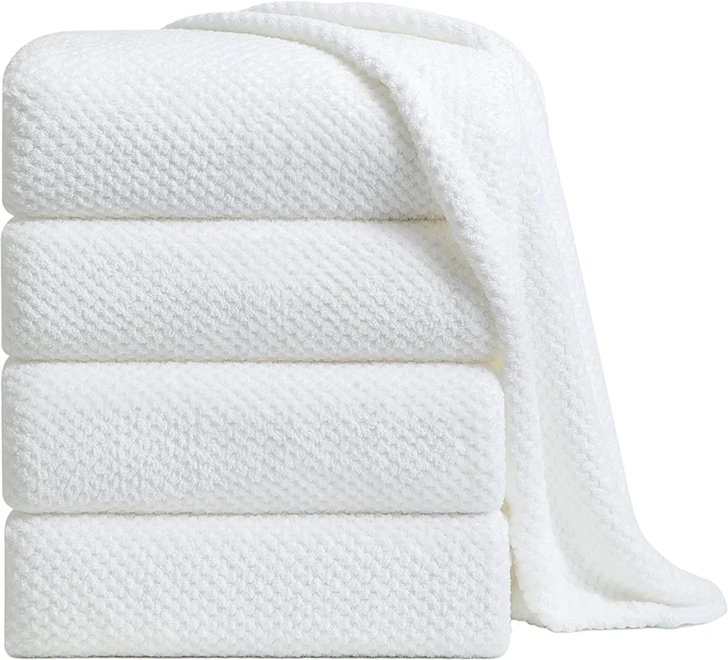 Jessy Home Ultra Soft Oversized Bath Sheet Towels – 4 Pack Green — close-up detail of design and finish