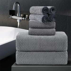 Jessy Home 6 Piece Light Gray Bath Towel Set Bathroom 2 Towels 2 Hand Washcloths Soft Plush Highly Absorbent Hotel Spa