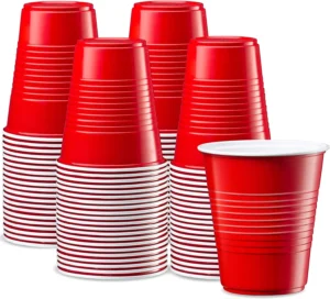 JOLLY CHEF 150 Pack 16 oz Disposable Plastic Cups Red Party Plastic Cups for Parties Picnics and BBQ