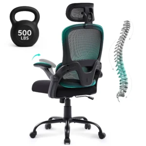 JONPONY Ergonomic Office Chair Lumbar Support Adjustable Height with Armrests for Adults Black 3