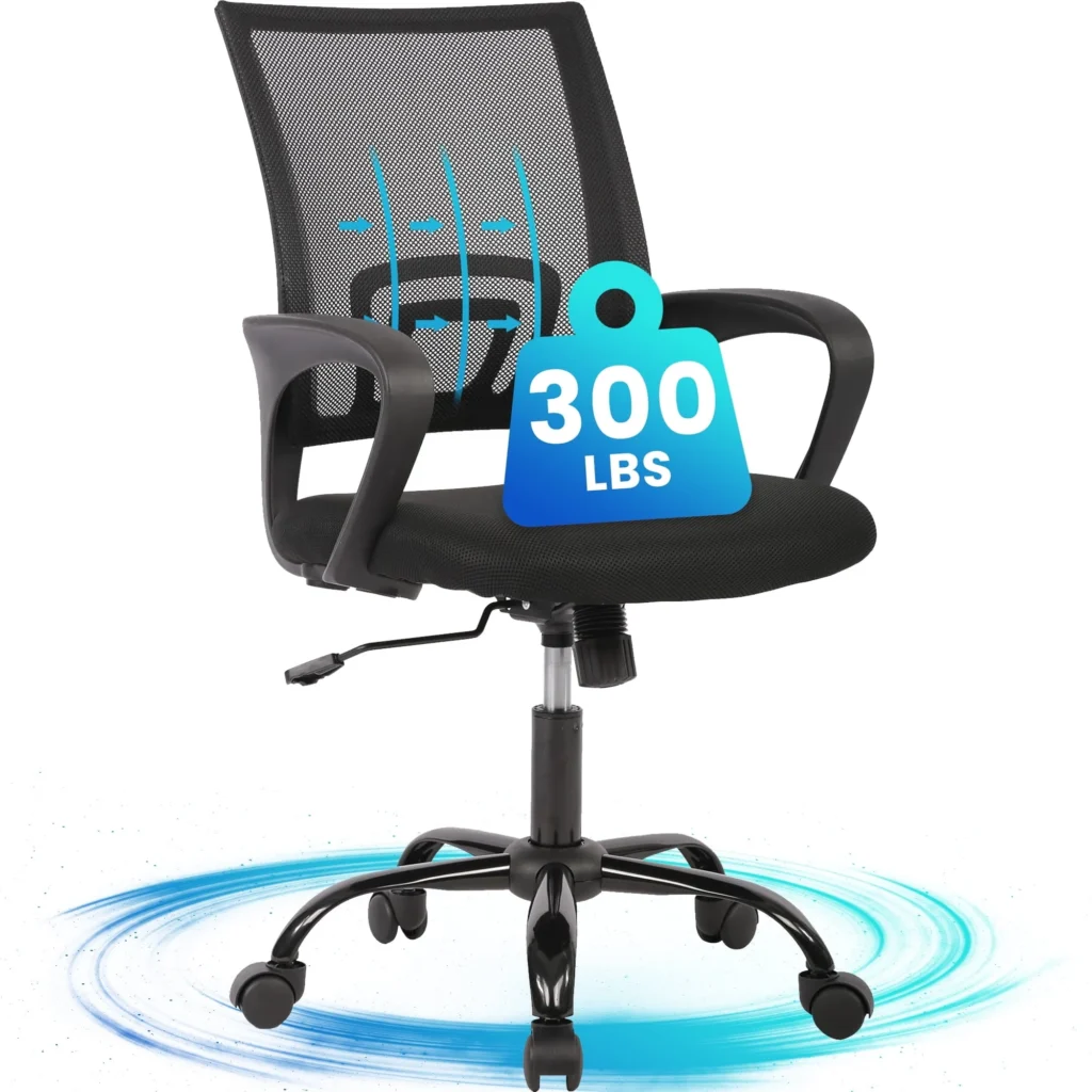 Jonpony Ergonomic Office Chair – Adjustable Lumbar Support Seat — close-up detail of design and finish