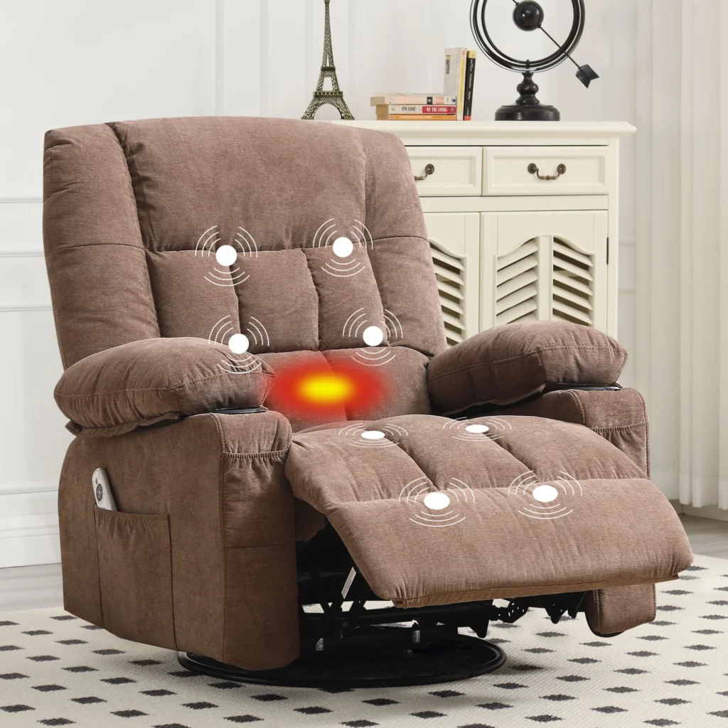 JONPONY Oversize Recliner Chair, Swivel Rocker Recliner Chair for