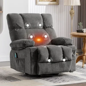 JONPONY Oversize Recliner Chair, Swivel Rocker Recliner Chair for