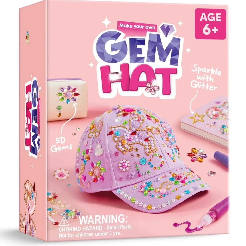 Joyfy Purple Baseball Cap Gem Art Set Creat your own hat Arts And Crafts kits for girls Ages 8 12