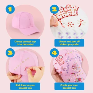 Joyfy Purple Baseball Cap Gem Art Set Creat your own hat Arts And Crafts kits for girls Ages 8 12