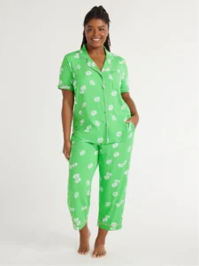 Joyspun Toddler Mommy and Me Notch Collar Top and Shorts Family