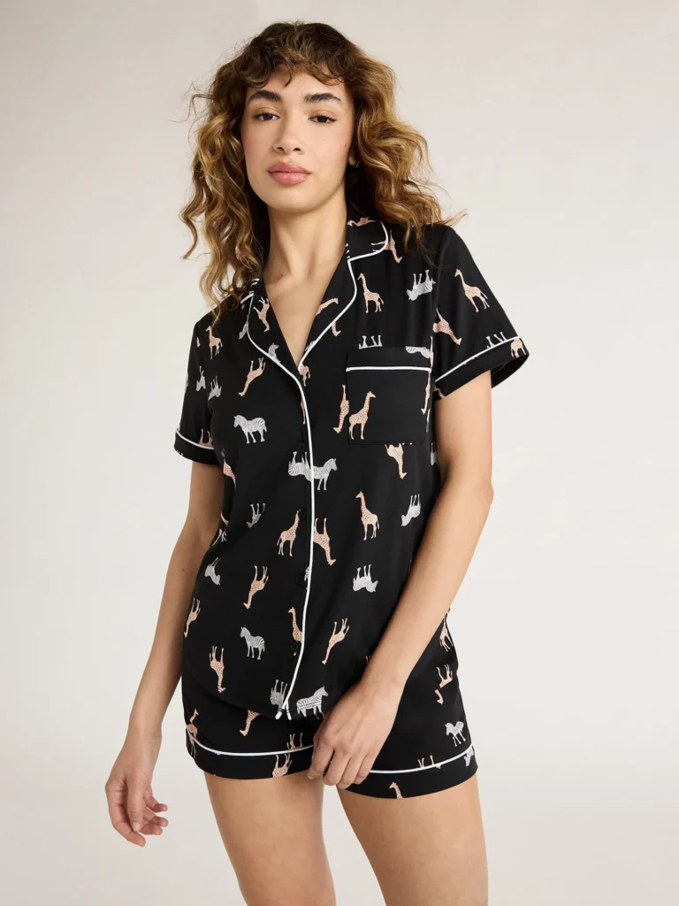 Joyspun Toddler Mommy and Me Notch Collar Top and Shorts Family