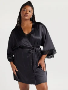 Joyspun Women s Bridal Satin Robe Sizes XS to 3X