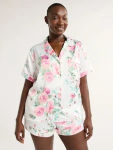 Joyspun Women s Bridal Shortie Pajama Set Sizes XS to 3X