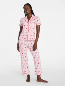 Joyspun Women s Dreamy Soft Collection Notch Collar Top and Shorts Pajama Set 2 Piece Sizes XS 3X