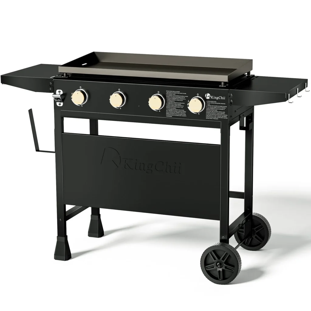 KingChii 4 Burner 32 Propane Griddle Outdoor Flat Top Gas Grill Griddle for Camping Tailgating BBQ Backyard Patio