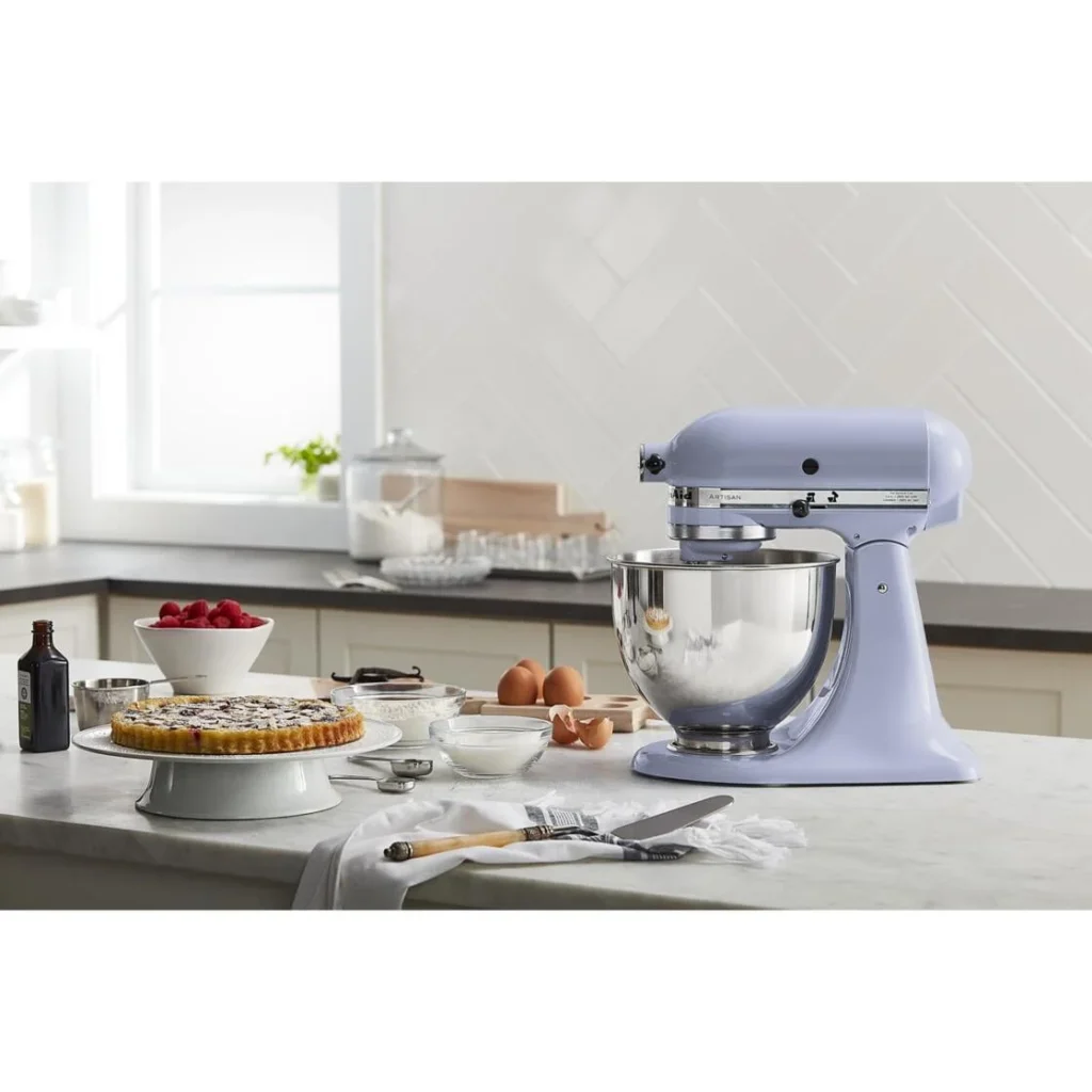 KitchenAid Artisan 5-Quart Tilt-Head Stand Mixer – Cream Finish — alternate angle showing full product