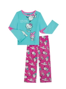 KPop Demon Hunters Girls Long Sleeve Sleep Top and Shorts Pajama Set 2 Piece Sizes 4 12