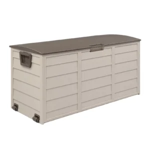 Ktaxon 75gal Outdoor Garden Plastic Storage Deck Box Chest Tools Cushions Toys Brown