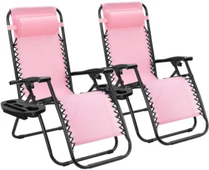 Lacoo Patio Zero Gravity Chair Textilene Fabric Pack of 2 Double Gray