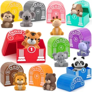 Learning Toy for Toddlers 1 2 3 Years Old Counting Matching Sorting Montessori Learning Farm Train Including 9 Farm Animals