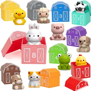 Learning Toy for Toddlers 1 2 3 Years Old Counting Matching Sorting Montessori Learning Farm Train Including 9 Farm Animals
