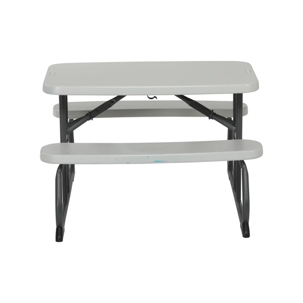 Lifetime Almond Kids Picnic Table – Durable Outdoor Seating — alternate angle showing full product