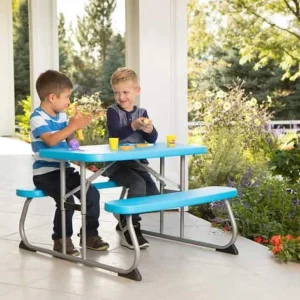 Lifetime Kids Indoor Outdoor Polyethylene Picnic Table Aqua 60219