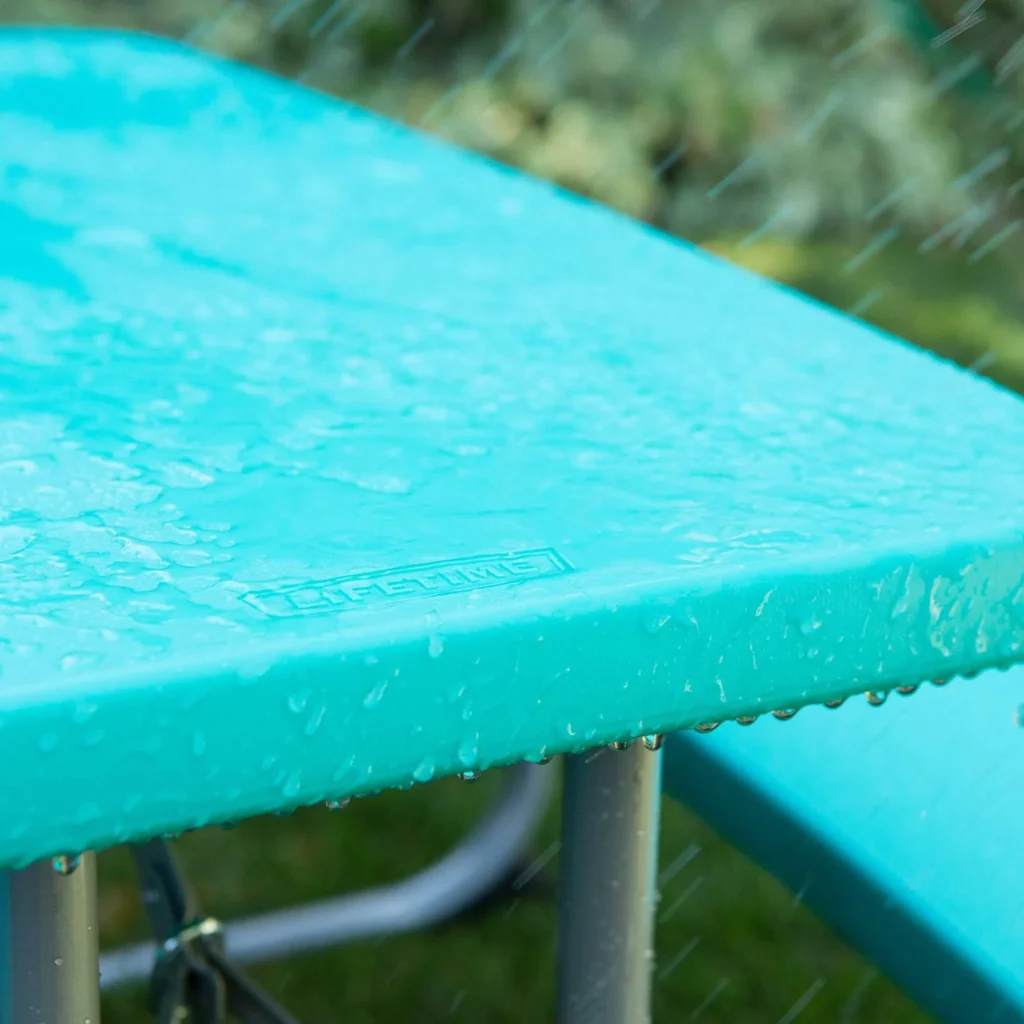 Lifetime Kids Indoor Outdoor Polyethylene Picnic Table Aqua 60219