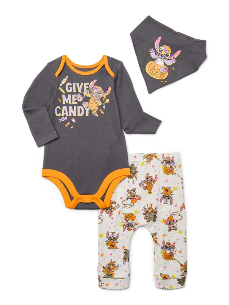 Lilo Stitch Baby Girls Cute and Comfortable Viscose Americana 2pc Bodysuit Dress Set Sizes NB 24M