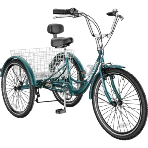 Lilypelle Adult Tricycles 7 Speed 20 24 26 Inch Three Wheel Bike Cruiser Trike with Low Step Through Frame Large Basket for Men Women Seniors
