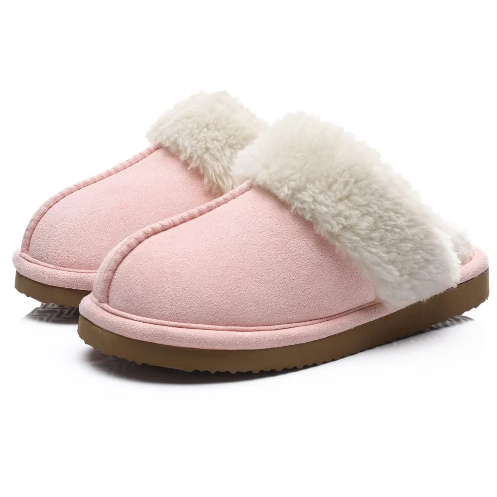 Litfun Fuzzy Platform Slippers for Women – Memory Foam, Indoor/Outdoor — close-up detail of design and finish