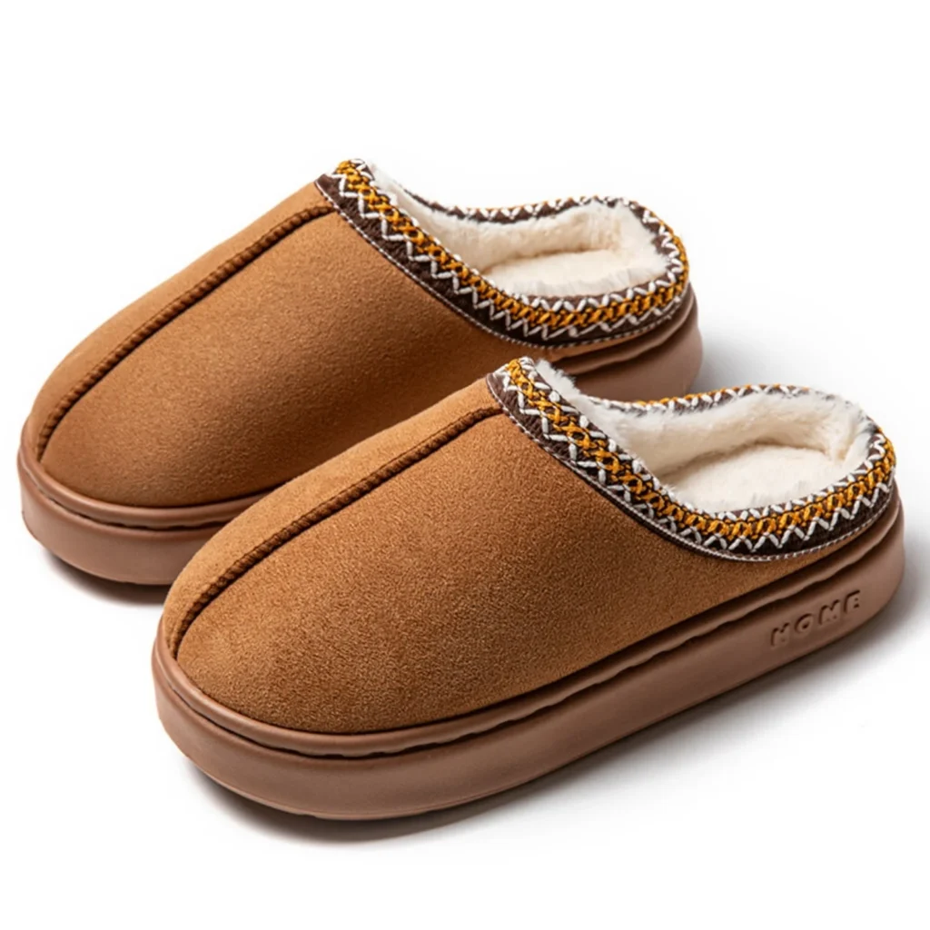 Litfun Fuzzy Platform Slippers for Women Comfy Winter House Shoes with Memory Foam Indoor Outdoor