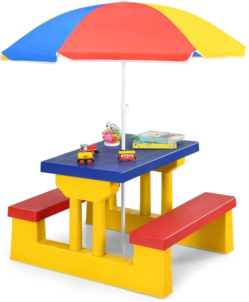 Little Tikes Fold N Store Picnic Table – All-Weather Play