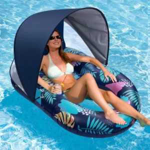 Livhil Pool Float Hammock with Canopy, Cup Holder