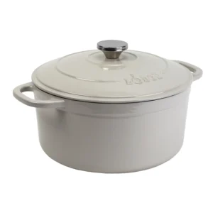 LODGE CAST IRON 5 5QT OYSTER WHITE ENAMELED DUTCH OVEN