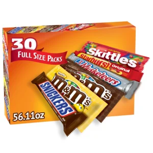 M M s Snickers 3 Musketeers Skittles Starburst Variety Pack Full Size Candy Assortment 30 Bars
