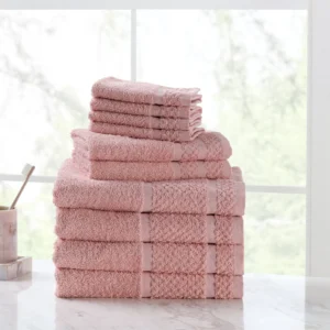 Mainstays 10 Piece Towel Set with Upgraded Softness Durability Grey