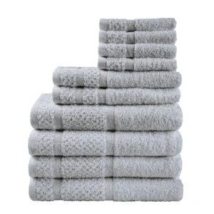 Mainstays 10 Piece Towel Set with Upgraded Softness Durability Grey