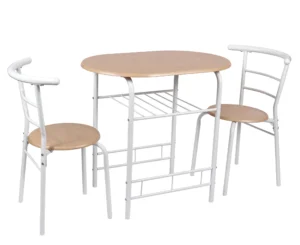 Mainstays 3 Piece Metal and Wood Dining Set Black and Gray Color