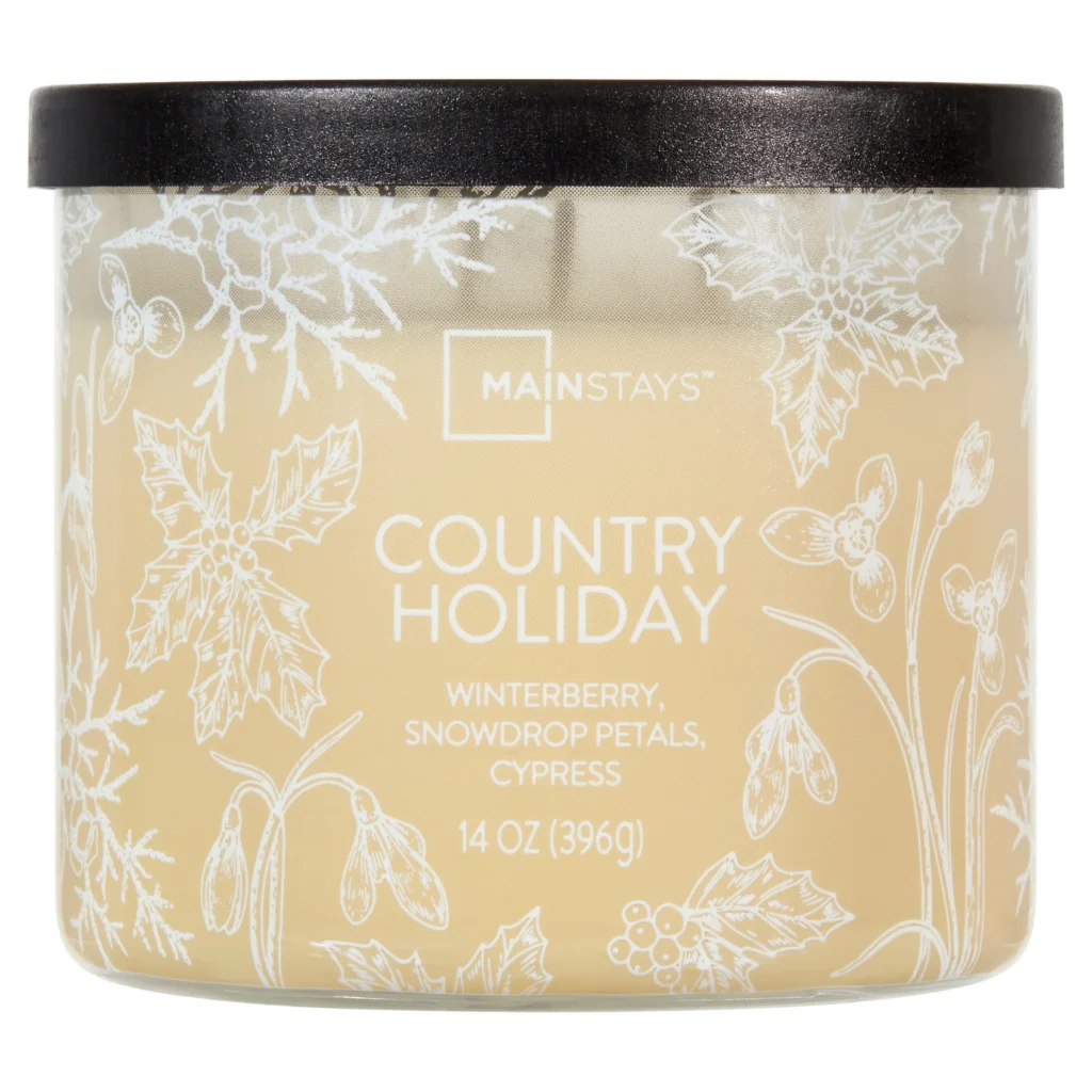 Mainstays 3 Wick Ombre Holiday Scented Candle – 14 oz Design — close-up detail of design and finish