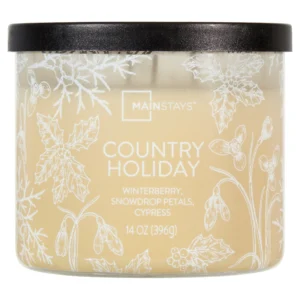 Mainstays 3 Wick Ombre Wrapped Country Holiday Scented Candle 14 oz