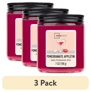 Mainstays 3 Wick Pomegranate Appletini Fragrance Candle with a Decorative wrap 13 Ounce 2