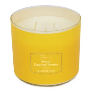 Mainstays 3 Wick Sweet Sugared Lemon Fragrance Candle with a Decorative wrap 13 Ounce
